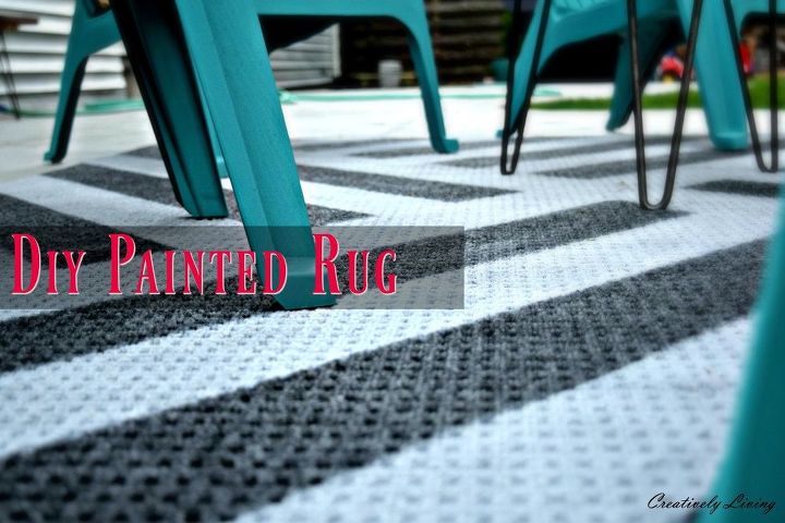diy painted outdoor rug, reupholster