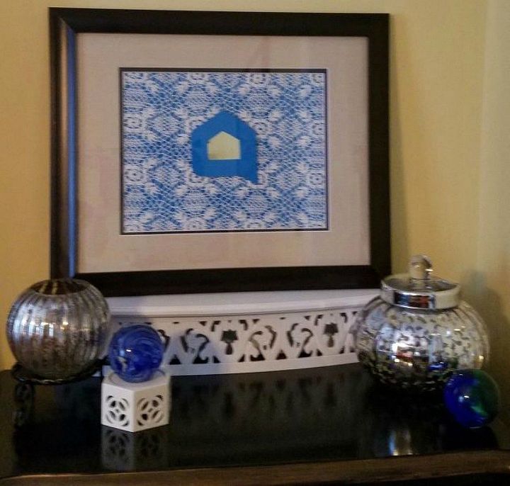 por que todo mundo usa o blue hometalk em casa, Como fazer arte emoldurada com guardanapos artesanais Desafio Hometalk