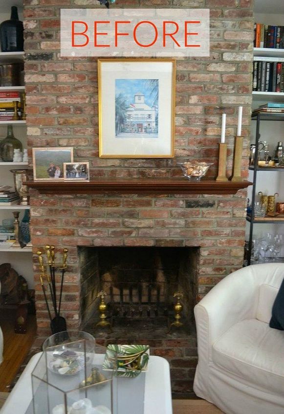 10 gorgeous ways to transform a brick fireplace without replacing it, The problem The brick color doesn t match