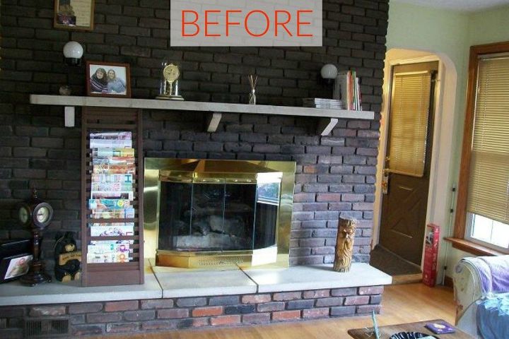 10 timas maneiras de transformar uma lareira de tijolos sem substitu la, Novo visual para uma lareira antiga por menos de US 150
