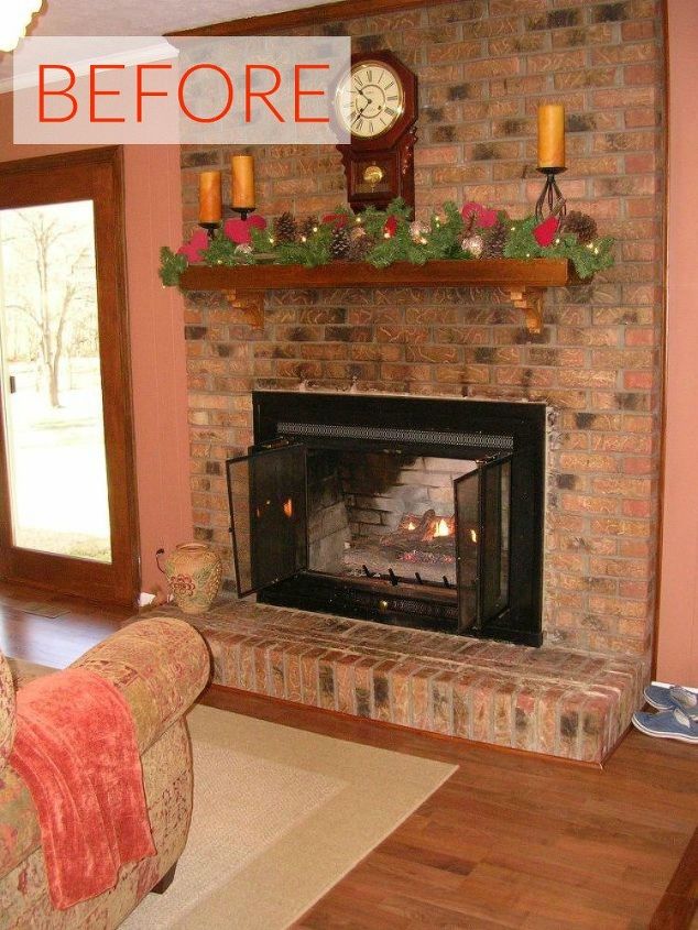 10 gorgeous ways to transform a brick fireplace without replacing it, The problem You want a farmhouse look