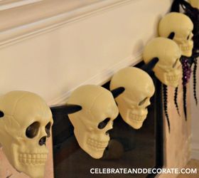 diy dollar store skull halloween garland, halloween decorations, seasonal holiday decor