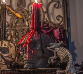 diy concrete skull candle holder, concrete masonry, crafts, halloween decorations, home decor, seasonal holiday decor