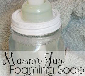 diy mason jar foaming soap dispenser, bathroom ideas, cleaning tips, fireplaces mantels, mason jars, repurposing upcycling