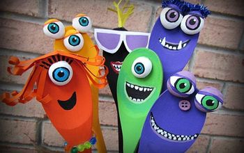 Decoração de Halloween: monstros de jarro engraçados feitos com colheres