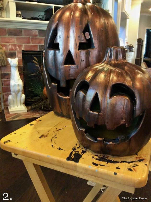 jack o lantern makeover, crafts, halloween decorations, outdoor living, painting