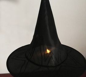 hanging witch hats with lights