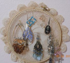 upcycle old doily for earring display, concrete masonry, crafts, gardening, outdoor living
