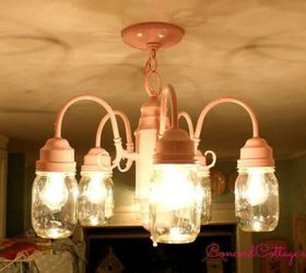 s want high end lighting these 20 minute ideas are brilliant, lighting, Replace a boring chandelier with mason jars
