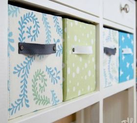 s 11 life changing storage ideas for less than 10, storage ideas, Glue some fabric onto cardboard boxes