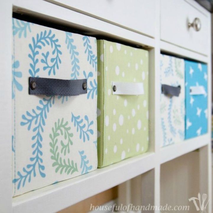 s 11 life changing storage ideas for less than 10, storage ideas, Glue some fabric onto cardboard boxes