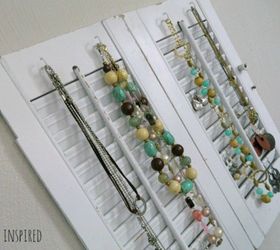 s 11 life changing storage ideas for less than 10, storage ideas, Organize your jewelry with an old shutter