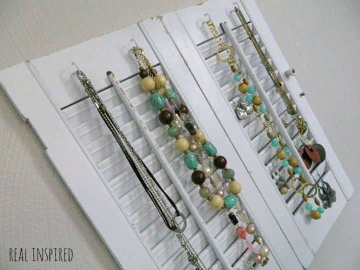 s 11 life changing storage ideas for less than 10, storage ideas, Organize your jewelry with an old shutter