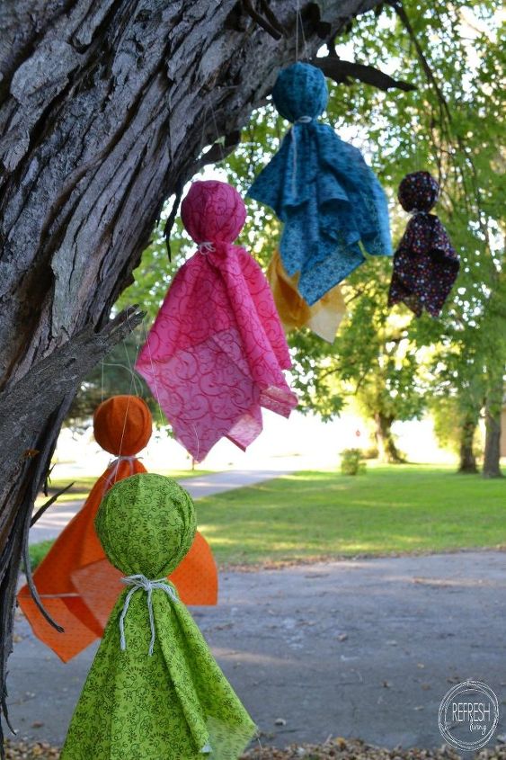 use up leftover fabric to make halloween ghosts, crafts, halloween decorations, seasonal holiday decor, reupholster