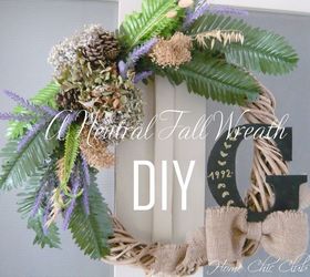 a neutral fall wreath diy, crafts, home decor, wreaths