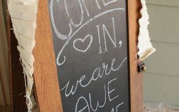 DIY Bistro Sign From Repurposed Cabinet Doors