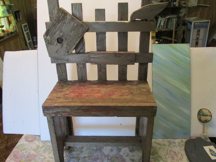 vintage decorative chair upcycled, architecture, doors, gardening, home decor, painting, pets animals, woodworking projects
