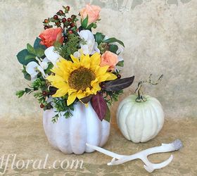 diy easy fall pumpkin arrangement, crafts, gardening, home decor, how to, seasonal holiday decor