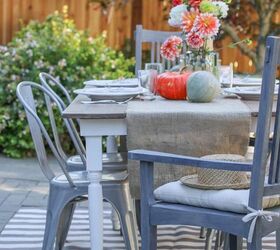 fall patio and urban farm tour, outdoor living, painted furniture