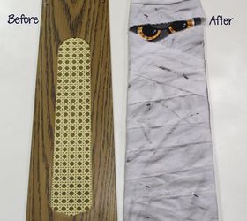 make a halloween mummy from a ceiling fan blade, halloween decorations, repurposing upcycling, seasonal holiday decor, wall decor, Before After