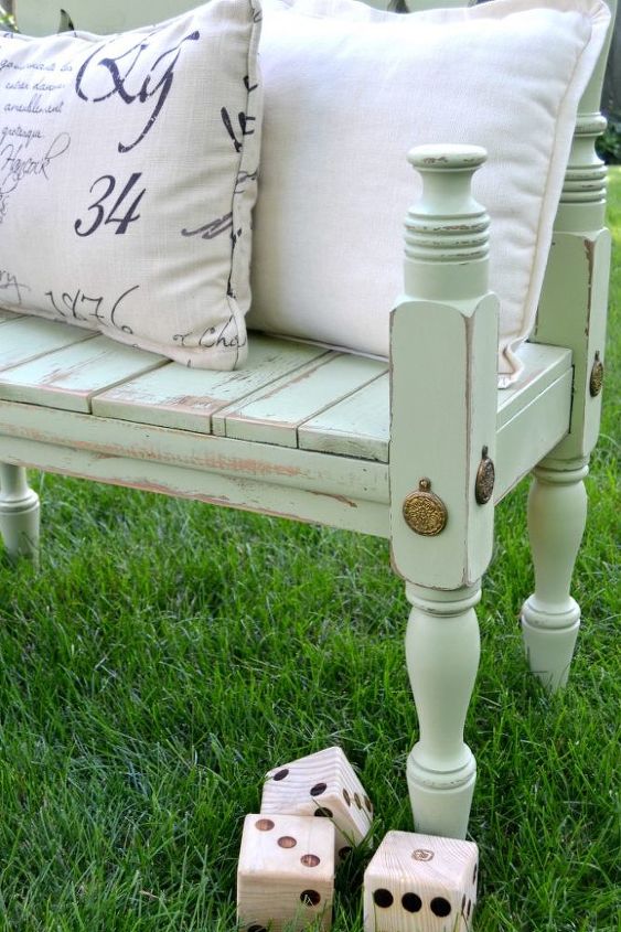 diy bed frame bench, outdoor furniture, painted furniture