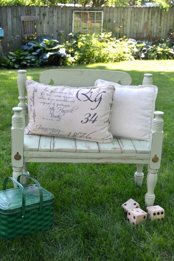 diy bed frame bench, outdoor furniture, painted furniture