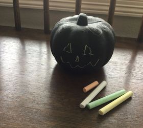 a dollar store pumpkin 3 ways to have fun , chalk paint, chalkboard paint, crafts, halloween decorations, home decor, outdoor living, painting, seasonal holiday decor, tools