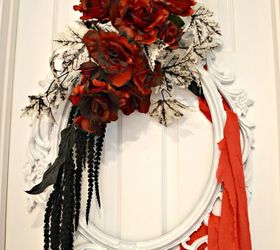use a picture frame to create this elegant halloween wreath, crafts, halloween decorations, seasonal holiday decor, wreaths