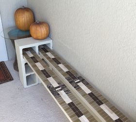 an almost free cinder block porch bench