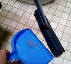 easy grout cleaner and swiffer hack for under 8, Let s Sweep Vacuum First