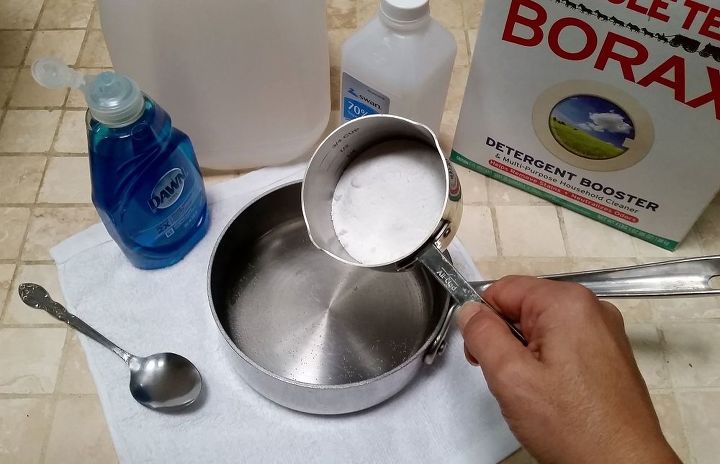 easy grout cleaner and swiffer hack for under 8, Start by Adding Borax to the Water