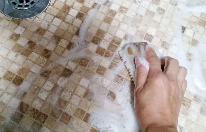easy grout cleaner and swiffer hack for under 8, A Good Scrubbing is all Your Grout Needs