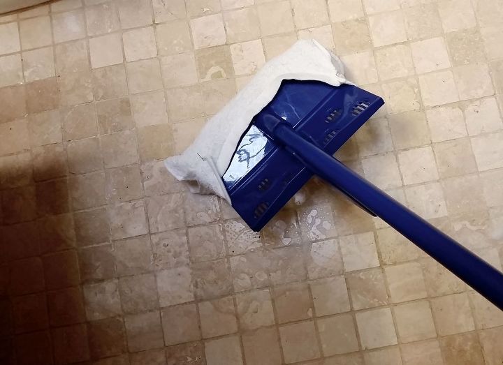 easy grout cleaner and swiffer hack for under 8, You Got It Mopping Comes After Scrubbing