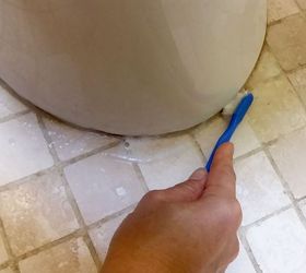 easy grout cleaner and swiffer hack for under 8, Need a second pass Get the toothbrush Ready