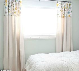 s 15 window curtain ideas for under 15, home decor, window treatments, Glue a band of colored fabric to the top