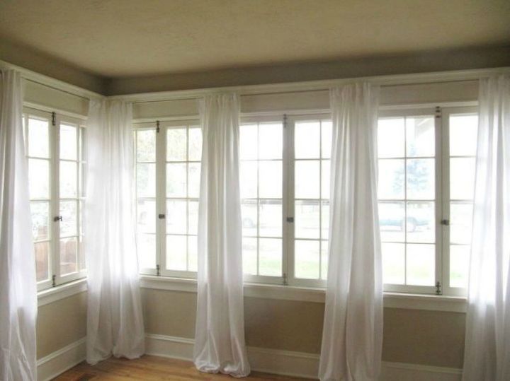 s 15 window curtain ideas for under 15, home decor, window treatments, Use bed sheets for flowy curtains