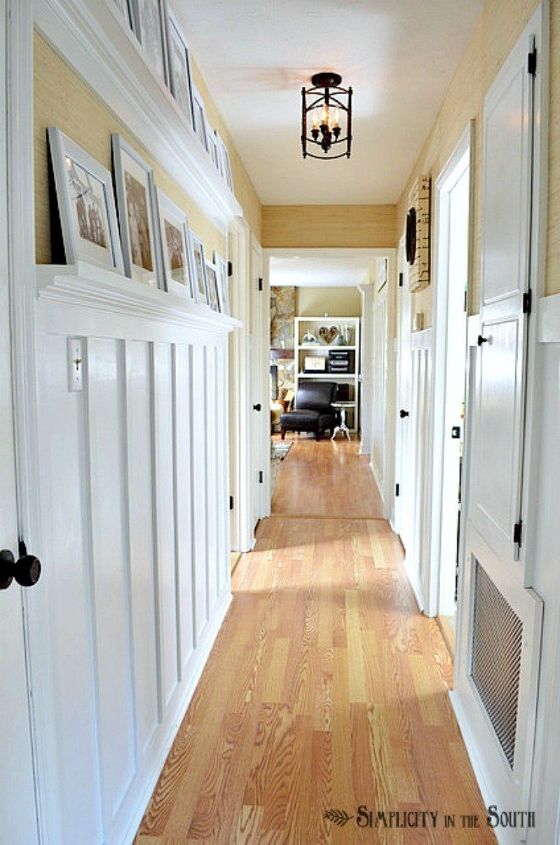 s if your hallway is dark here is what you re missing, foyer, Build some board and batten walls