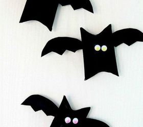 s grab toilet paper for these halloween ideas, bathroom ideas, halloween decorations, seasonal holiday decor, Turn tubes into flying bats