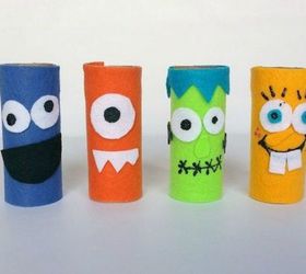 s grab toilet paper for these halloween ideas, bathroom ideas, halloween decorations, seasonal holiday decor, Turn them into monster party favors