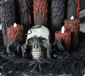 s grab toilet paper for these halloween ideas, bathroom ideas, halloween decorations, seasonal holiday decor, Paint them into dripping candles
