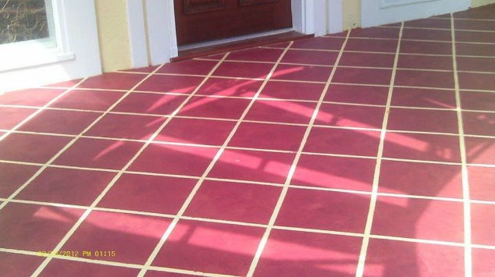 s shock your guests with these shoe string budget flooring ideas, flooring, Get a tile look with some paint