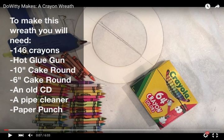 dowitty makes a crayon wreath, crafts, wreaths