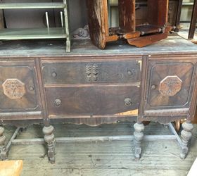 antique buffet makeover, repurposing upcycling, Not much to look at