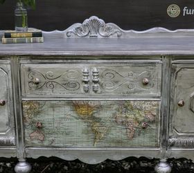 antique buffet makeover, repurposing upcycling