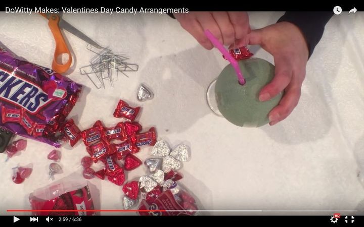 dowitty makes valentine candy arrangements, seasonal holiday decor, valentines day ideas