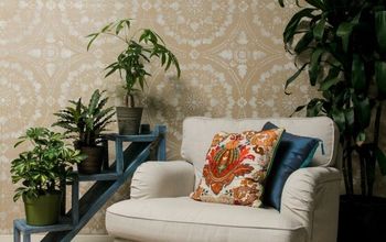 DIY Stencil Tutorial: Paint a Linen Fabric Wall Finish
