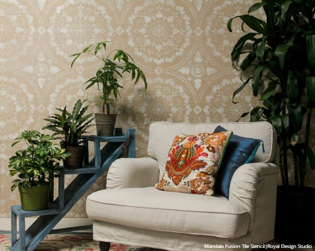 Budget- Friendly Designer Dream Home: How to Paint a Linen Fabric Wall Finish