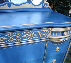bold with gold dresser makeover, painted furniture