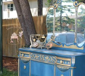 bold with gold dresser makeover, painted furniture