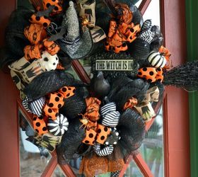 the witch is in diy halloween wreath, crafts, halloween decorations, seasonal holiday decor, wreaths